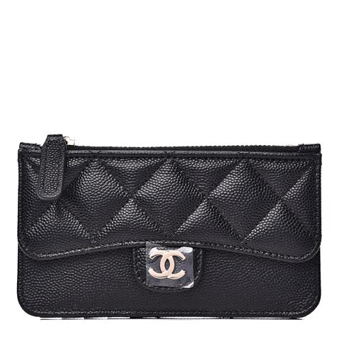 chanel flap zip card holder|chanel card holder zip wallet.